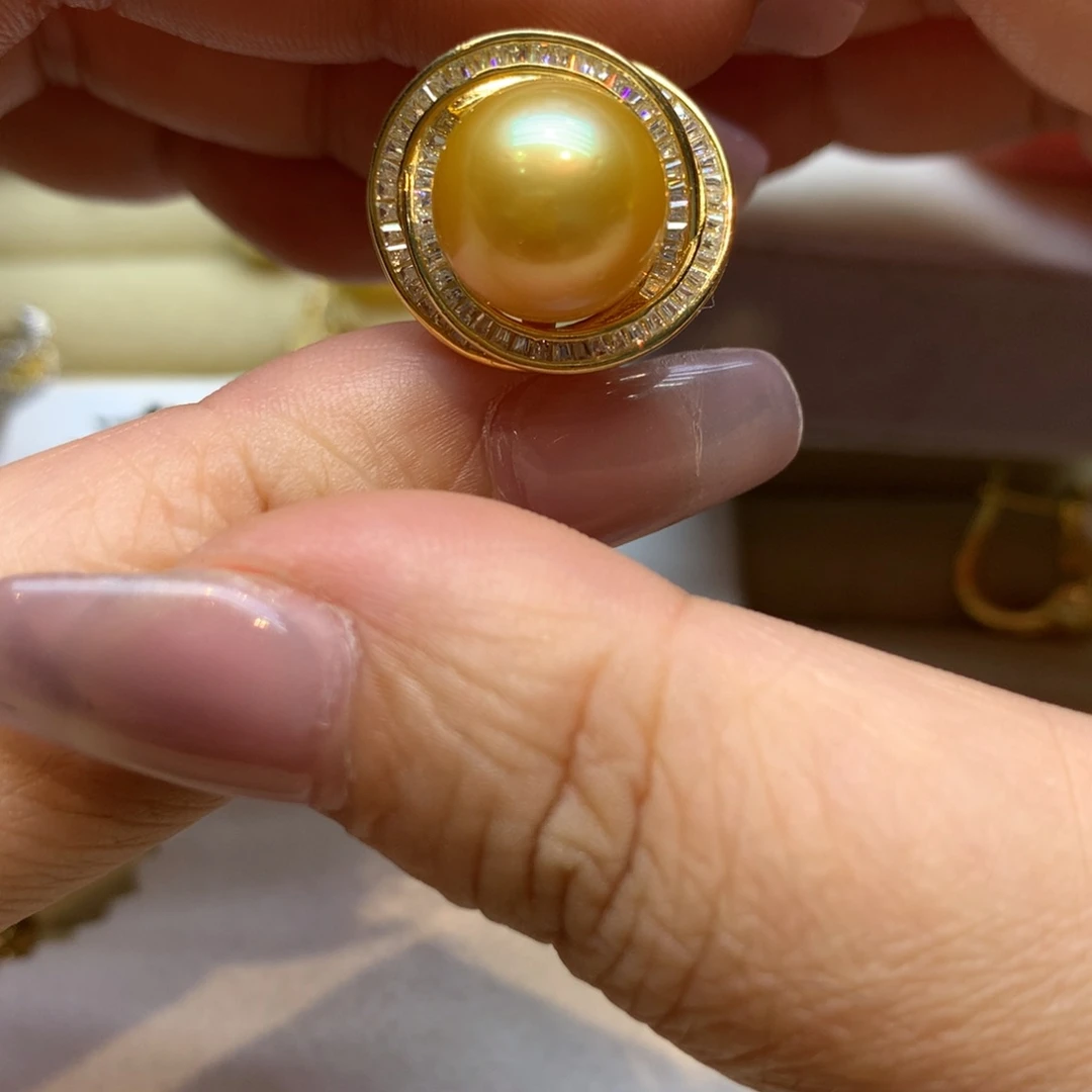 银S925镶嵌戒指海水珍珠
