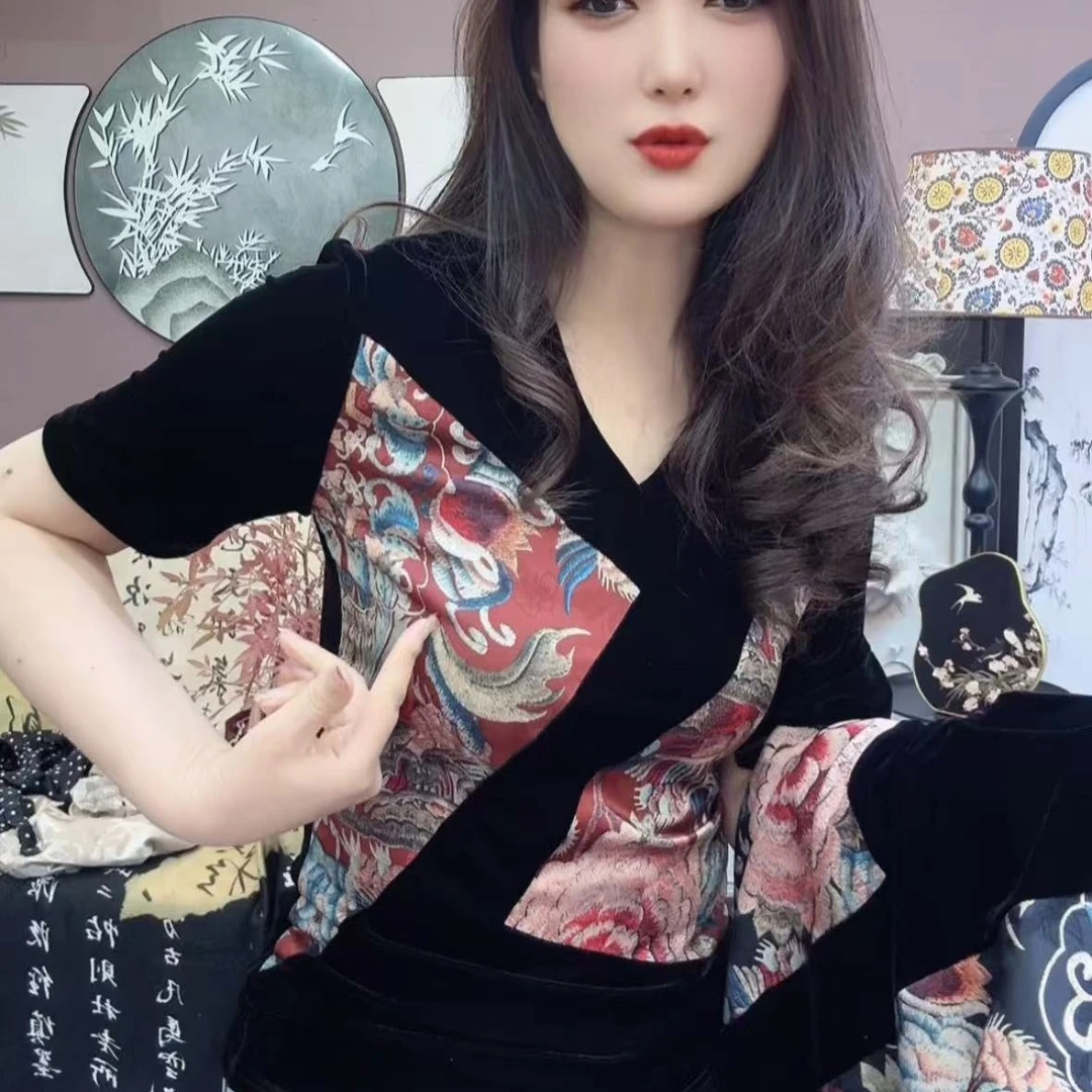 新款百搭拼色半袖