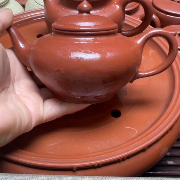 紫砂茶壶长***?宜兴原矿生砂生粉大红泥