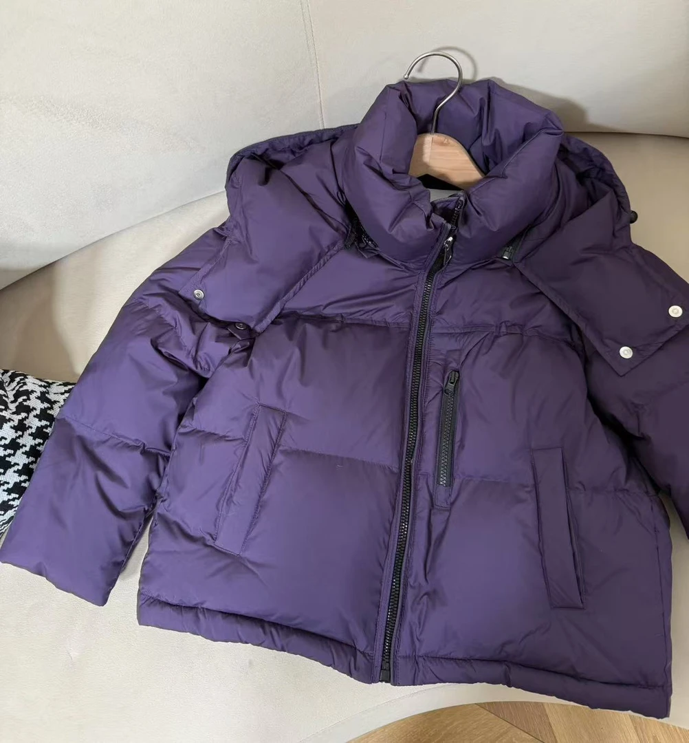 奈奈妮【芋泥波波】带帽可拆卸羽绒服短款外套保暖2405