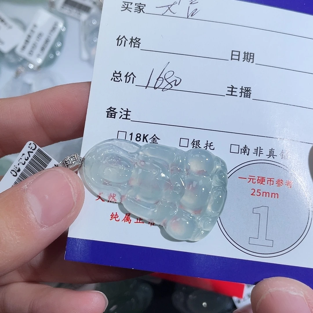 沈***舍翡翠18K金镶嵌颈饰