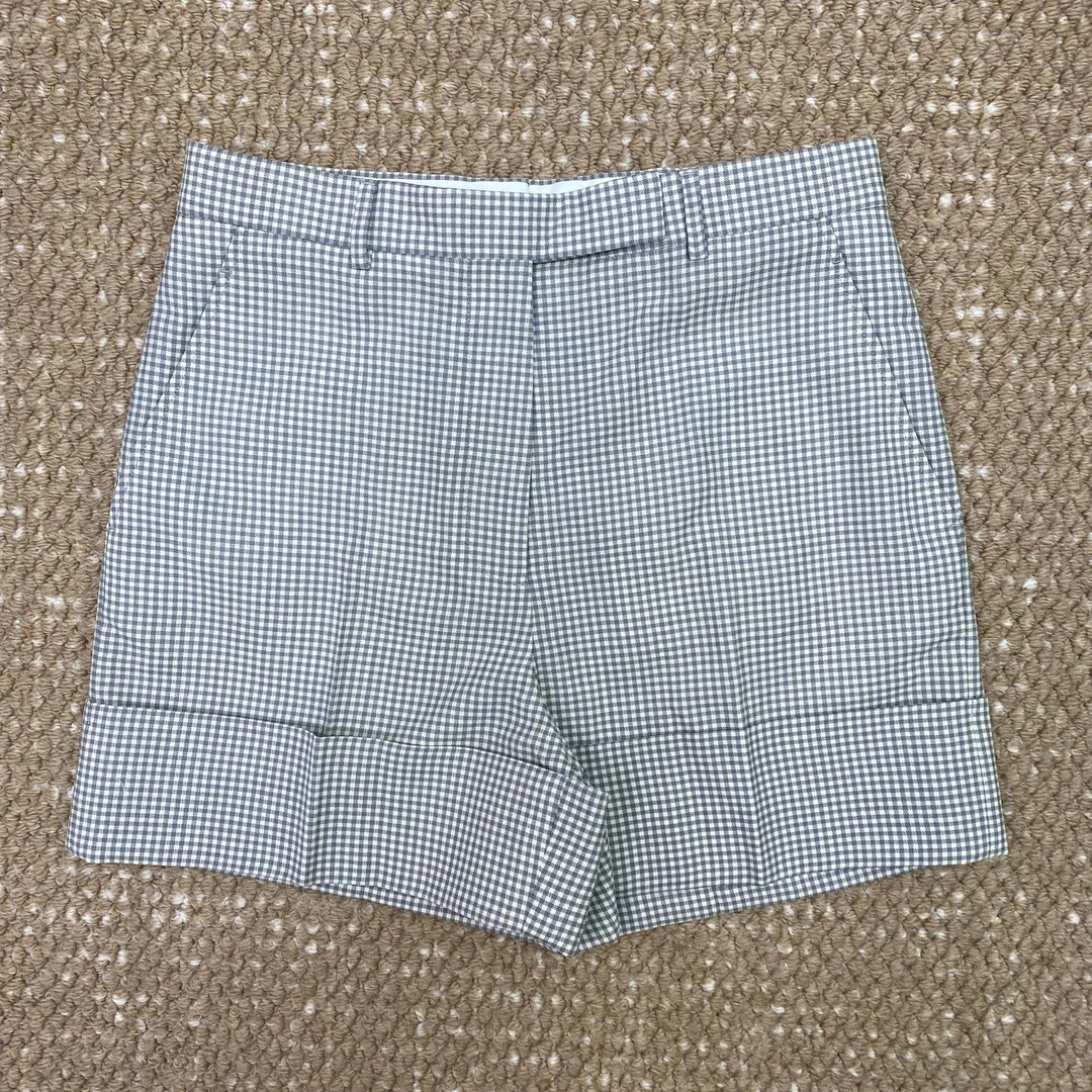 未使用 THOMBROWNE 格子翻裤脚直筒休闲短裤