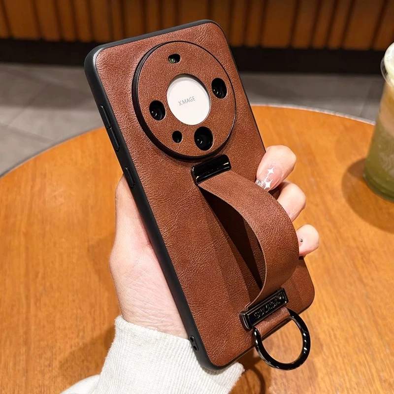 适用华为mate60手机壳mate60Pro保护套男女新款腕带支架防摔简约