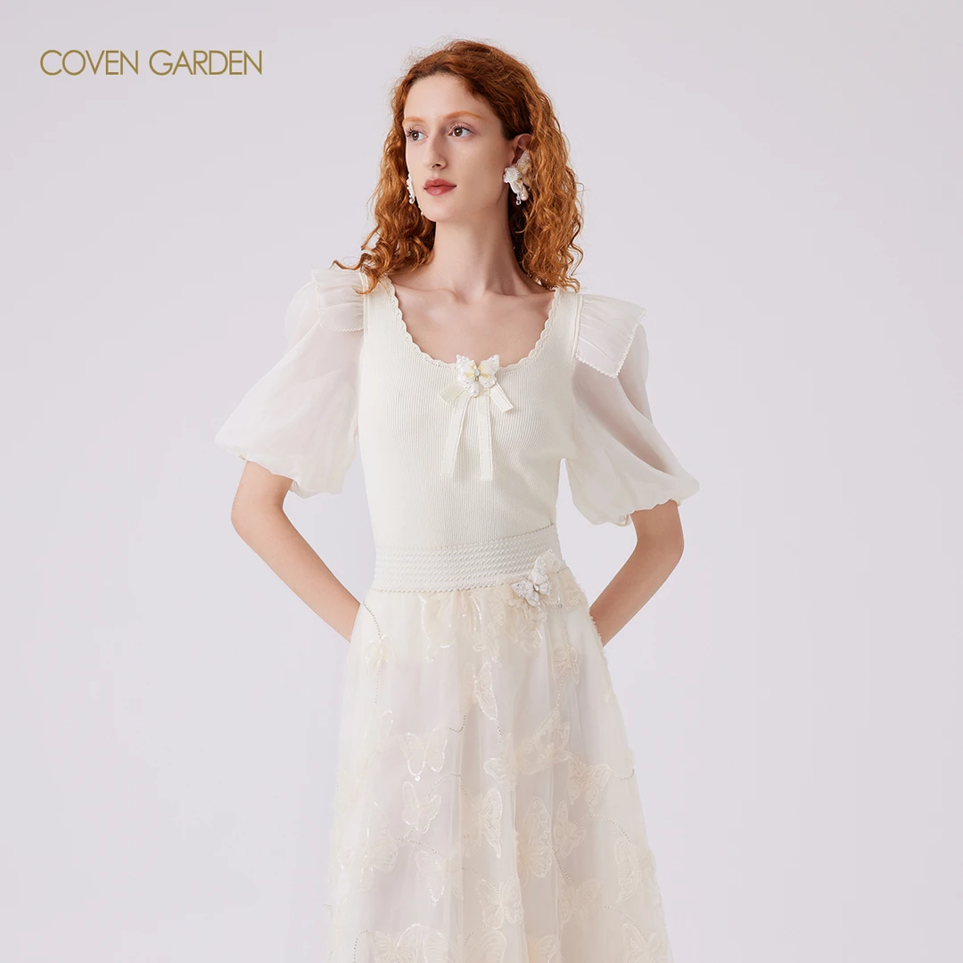 哥文花园 宫廷泡泡袖古着针织衫 CLA3031710 COVEN GARDEN