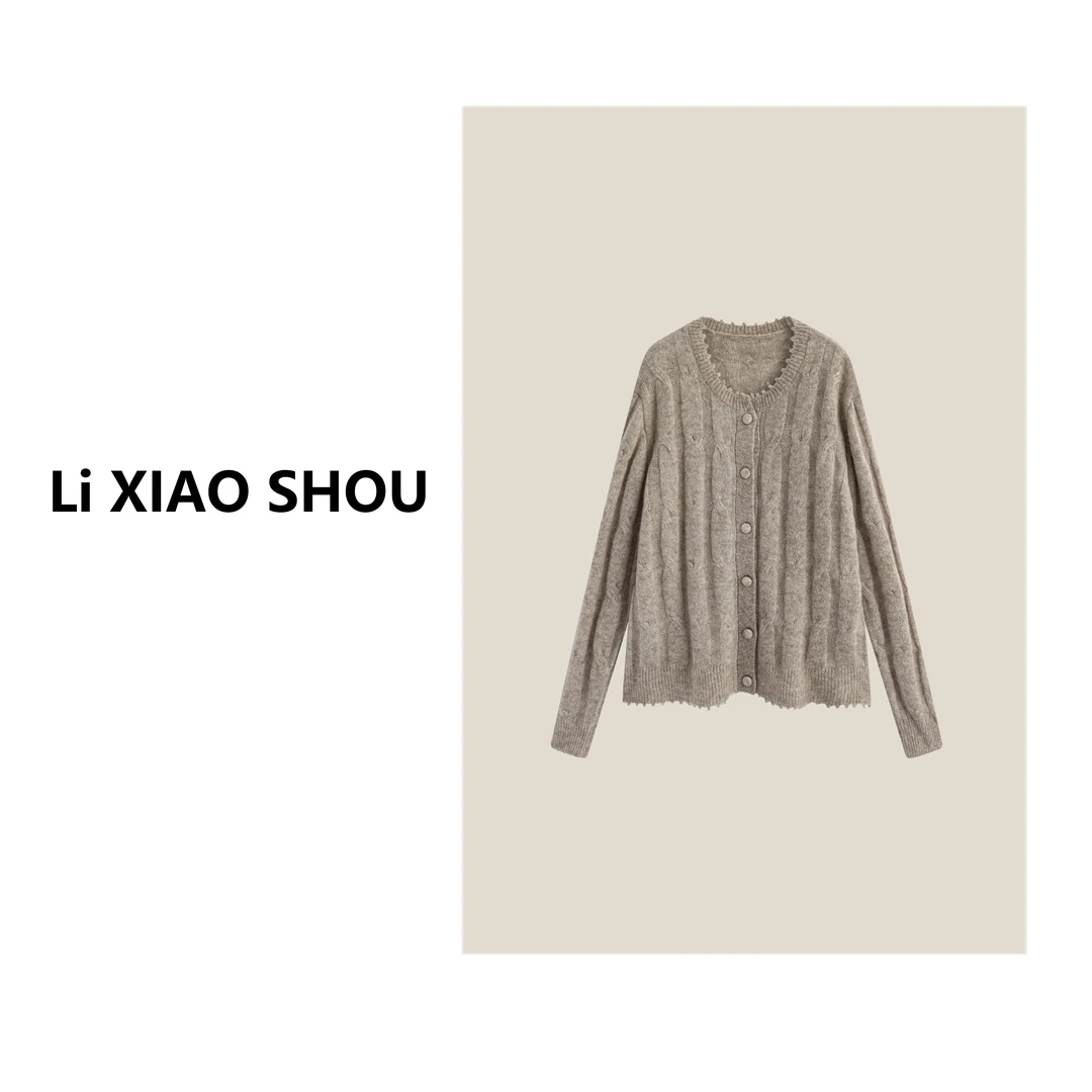 【李小瘦大码女装】新款百搭舒适宽松休闲针织羊毛衫58272D