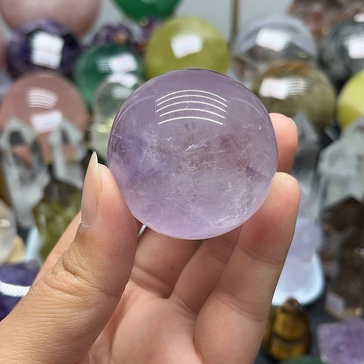 未镶嵌珠宝半成品水晶126克紫水晶球