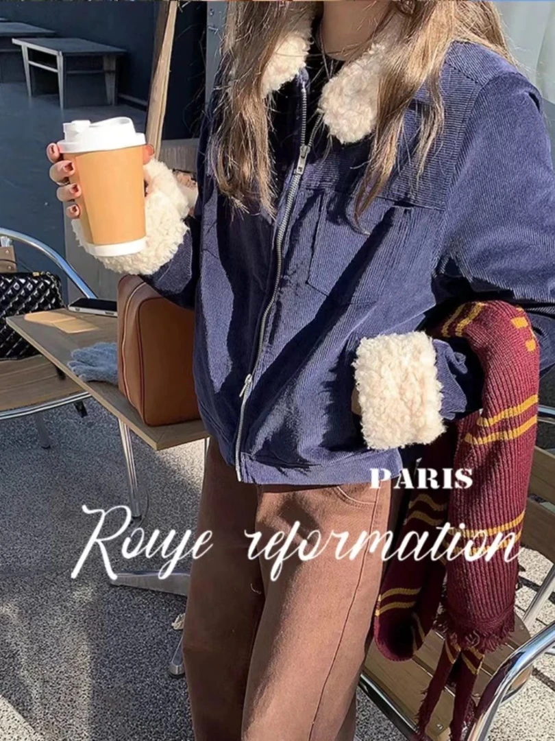 冬季短款女潮棉衣外套学生韩版棉服宽松羊羔