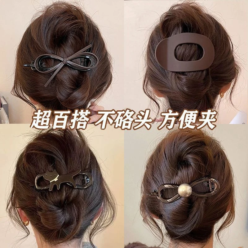 简约磨砂鸭嘴夹大号后脑勺盘发抓夹女2025新款发夹高级感发卡头饰