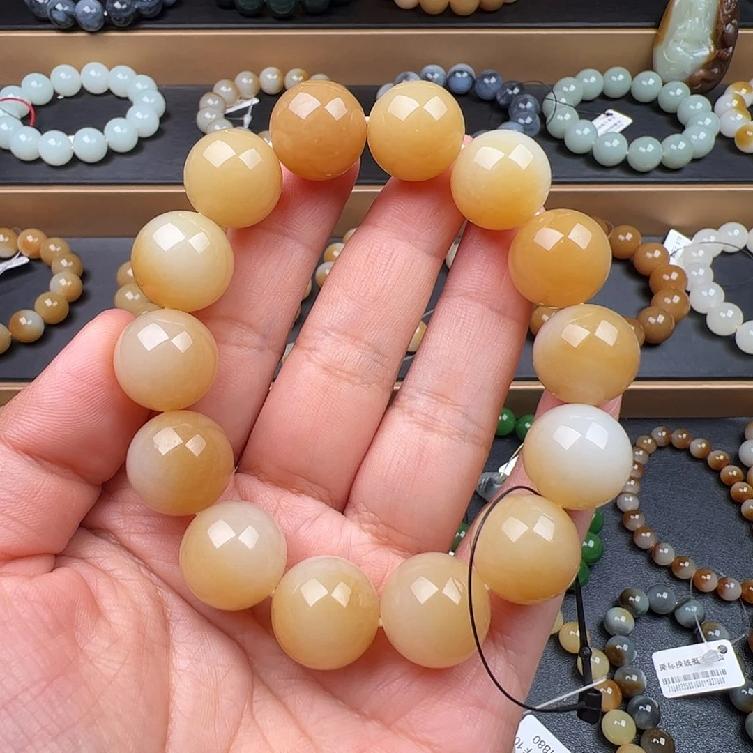 和田玉未镶嵌手链新疆糖白卡16