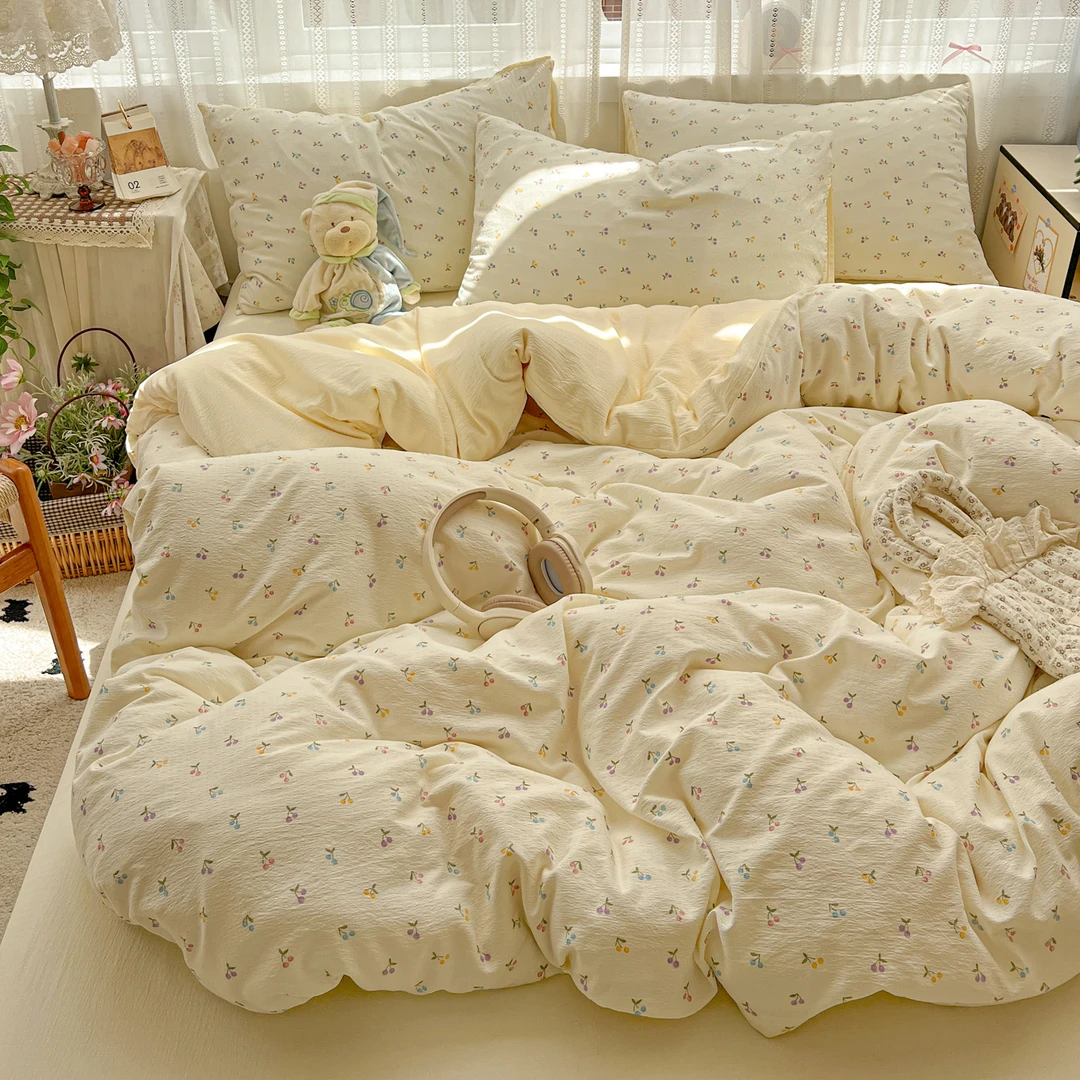 SMF 0093 新款浪漫云感双层纱四件套系列 浪漫-樱桃布丁