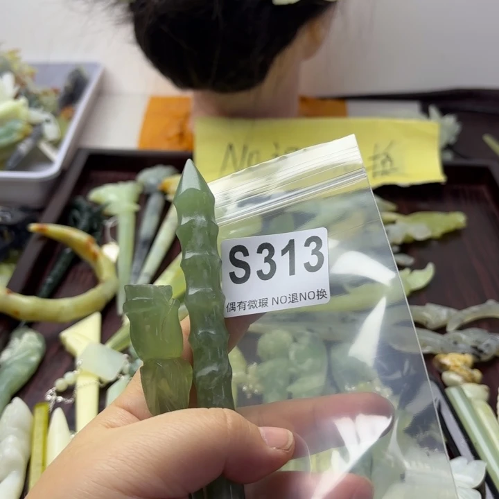 蛇纹石玉发饰合金E****y