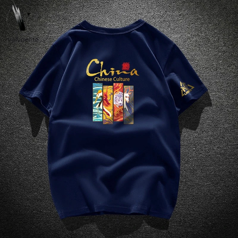 VALVOELITE高级感短袖恤男潮牌潮流夏天纯棉薄款大码加肥加大圆