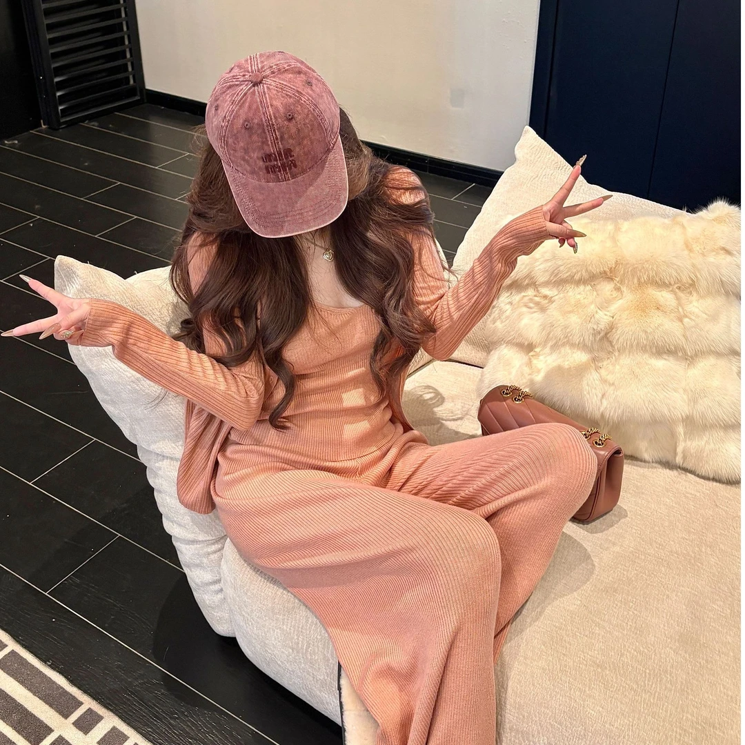 GUIDI GUDI【雪融畅想】开衫外套背心休闲裤套装/黄加蓝