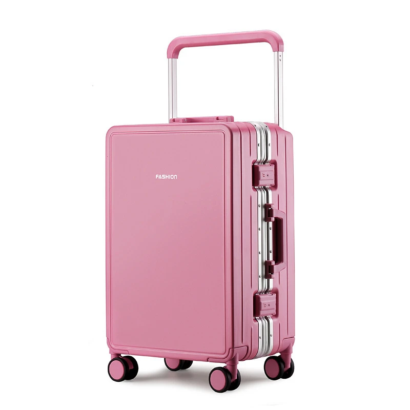 袋鼠款轻便大容量旅行箱静音万向轮纯色铝框超轻密Q商务拉杆箱