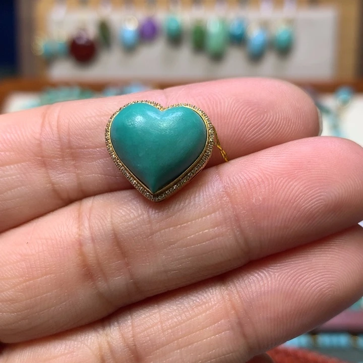 绿松石18K金镶嵌配饰