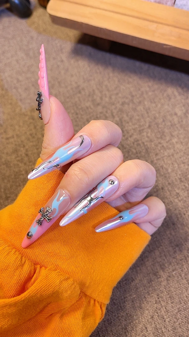 【苏晚】ins风小众辣妹手绘纯手工穿戴甲