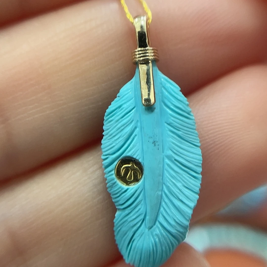 绿松石18K金镶嵌珠宝奇石