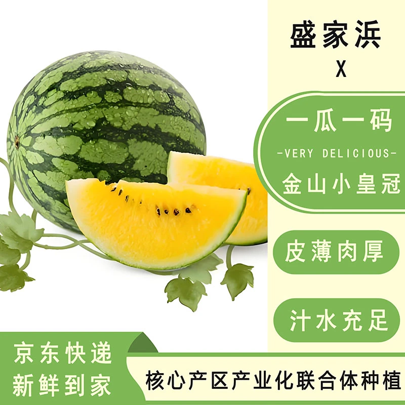 [盛家浜严选]一瓜一码头茬上海金山小皇冠西瓜 产业联合体种植