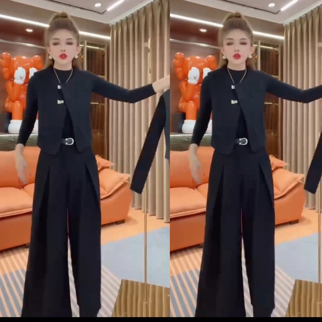 网红时尚气质马甲2025秋季三件套新款洋气套装洋气女显瘦女装高档