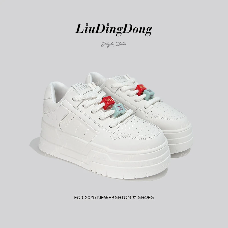 【刘叮咚女鞋】欧若风春季小白鞋女厚底增高韩版休闲鞋Q61206