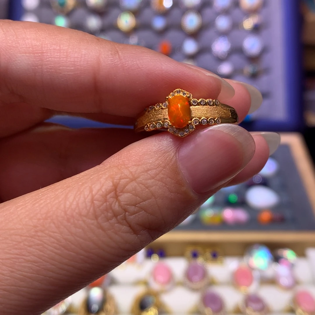 欧泊银S925镶嵌戒指特价不退换