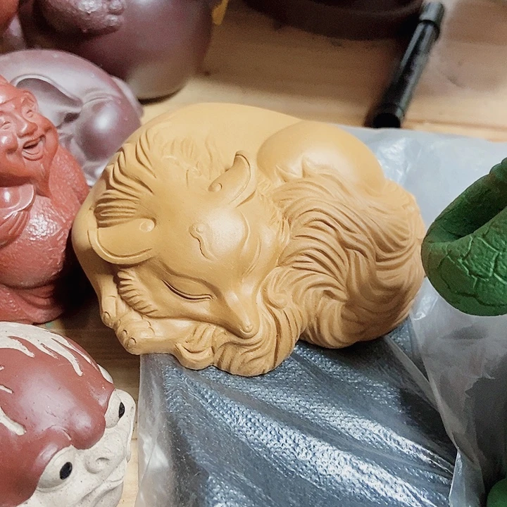 紫砂茶宠宜兴紫砂狐狸