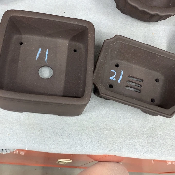 紫砂花盆黑**铃紫砂花盆