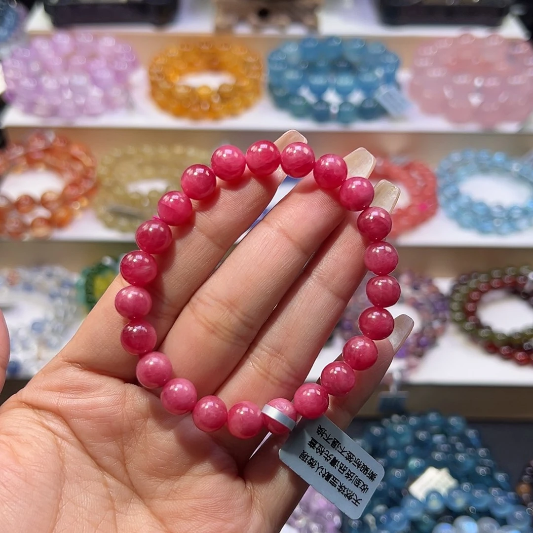 蔷薇辉石未镶嵌手串美料蔷薇辉8.6mm