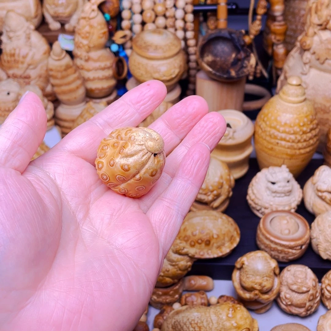 竹竹根雕莲蓬把玩件