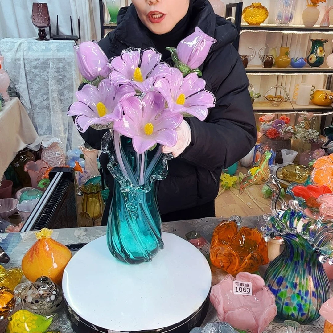 6花1瓶家悦美居琉璃摆件