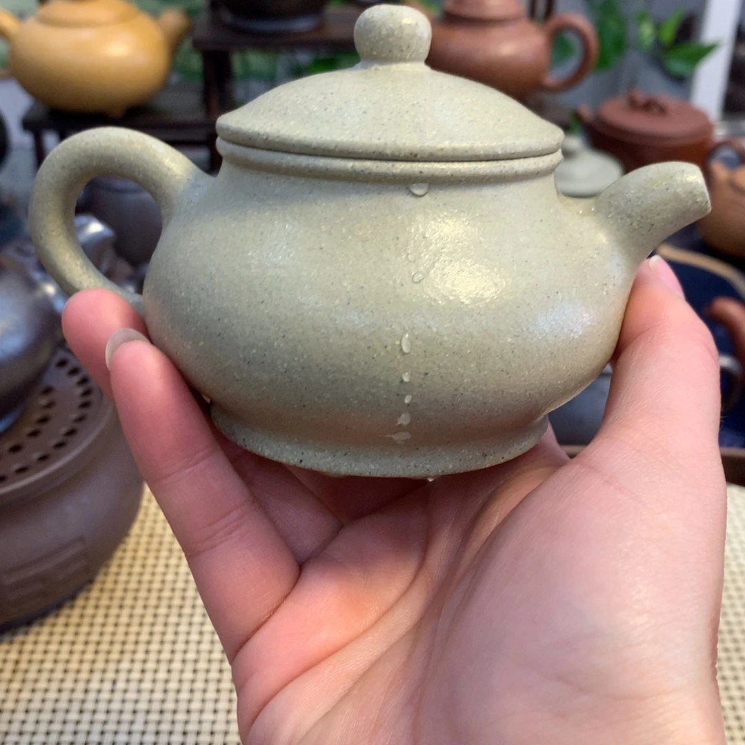茶壶紫砂宜兴原矿本绿160cc