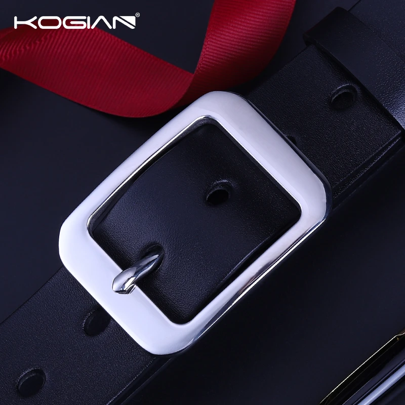 KOGIAN高杰尼皮带男款真皮针扣头层牛皮时尚休闲百搭真牛皮裤腰带