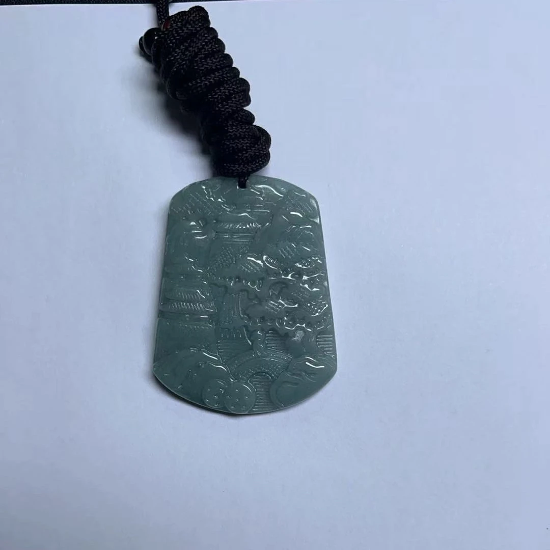 天然翡翠蓝山水牌 多样性拍一发一