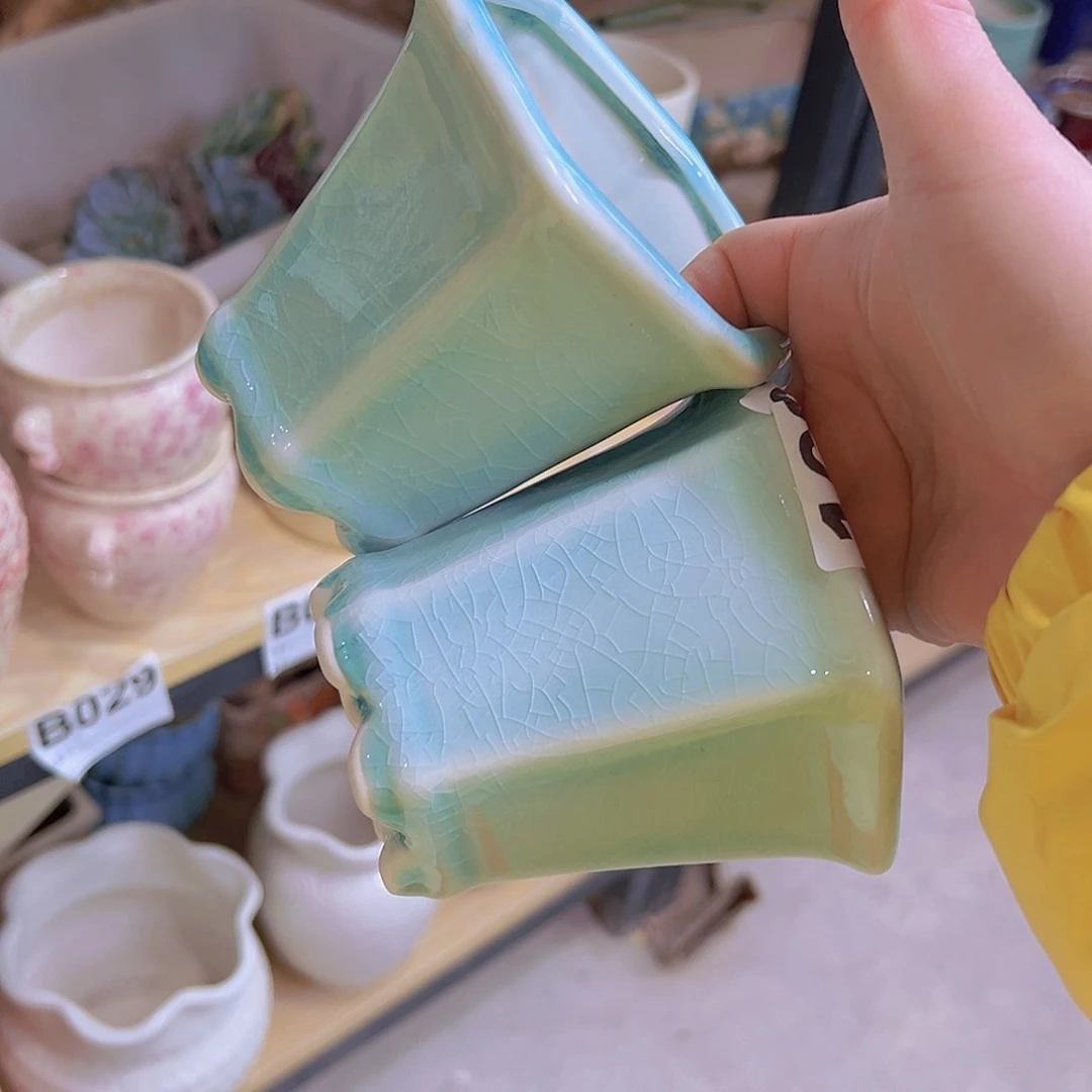 红陶 陶瓷花盆当场满12包邮