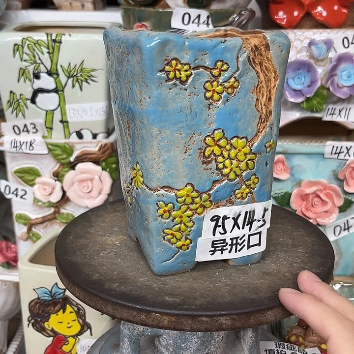 紫砂花盆粗陶材质多肉花盆