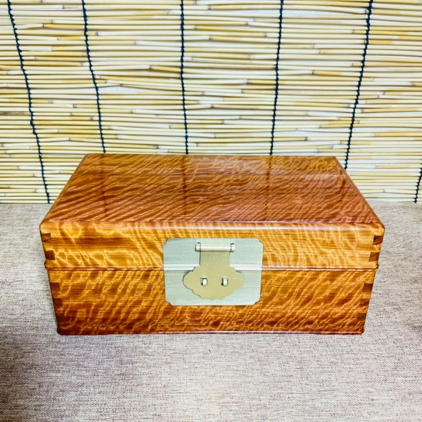 大果紫檀首饰盒文玩收纳京做精品满水波纹收纳盒