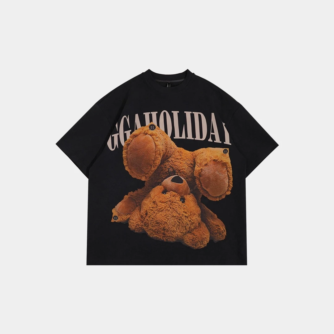 【上新】GGAHOLIDAY【倒立熊】黑色3D中性气质时尚百搭显瘦大T-152270