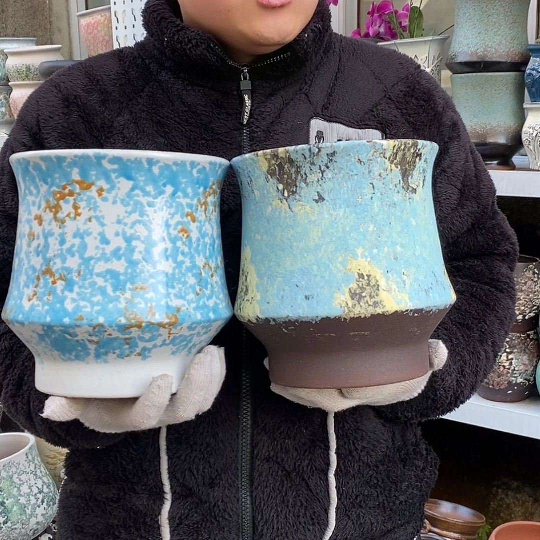 紫砂花盆口20高21福利俩个