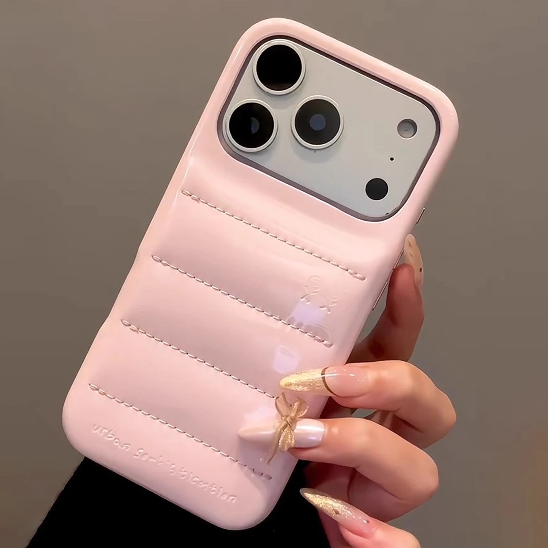 适用于iPhone17promax手机壳苹果羽绒服网红男女款简约小众高级感