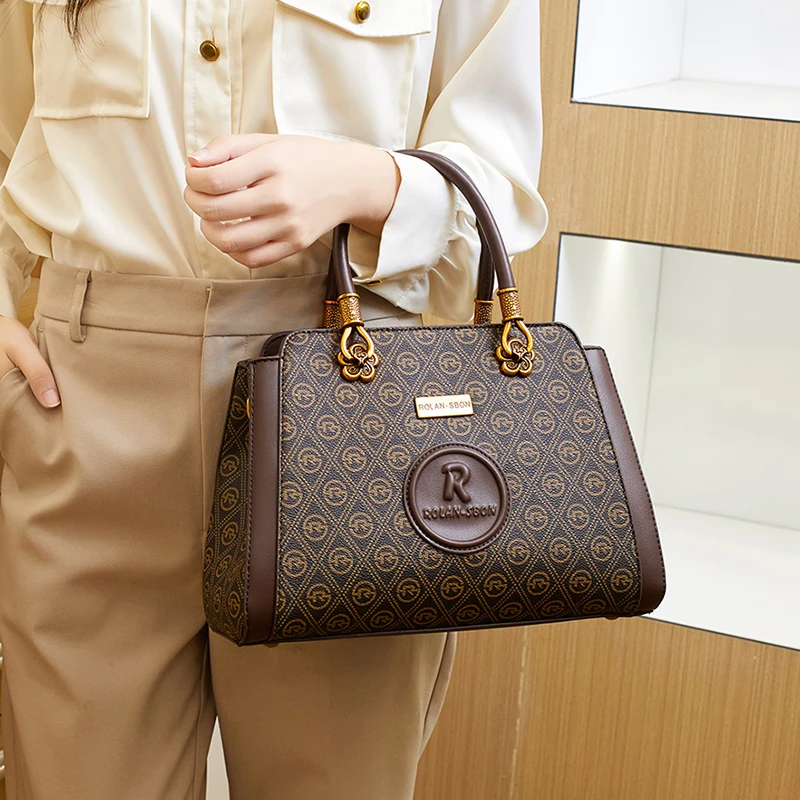 【当天发货】2025新款百搭时尚简约复古高级通勤单肩斜挎妈咪包高档