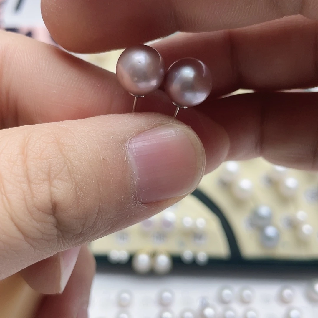 不***士耳饰淡水珍珠银S925镶嵌