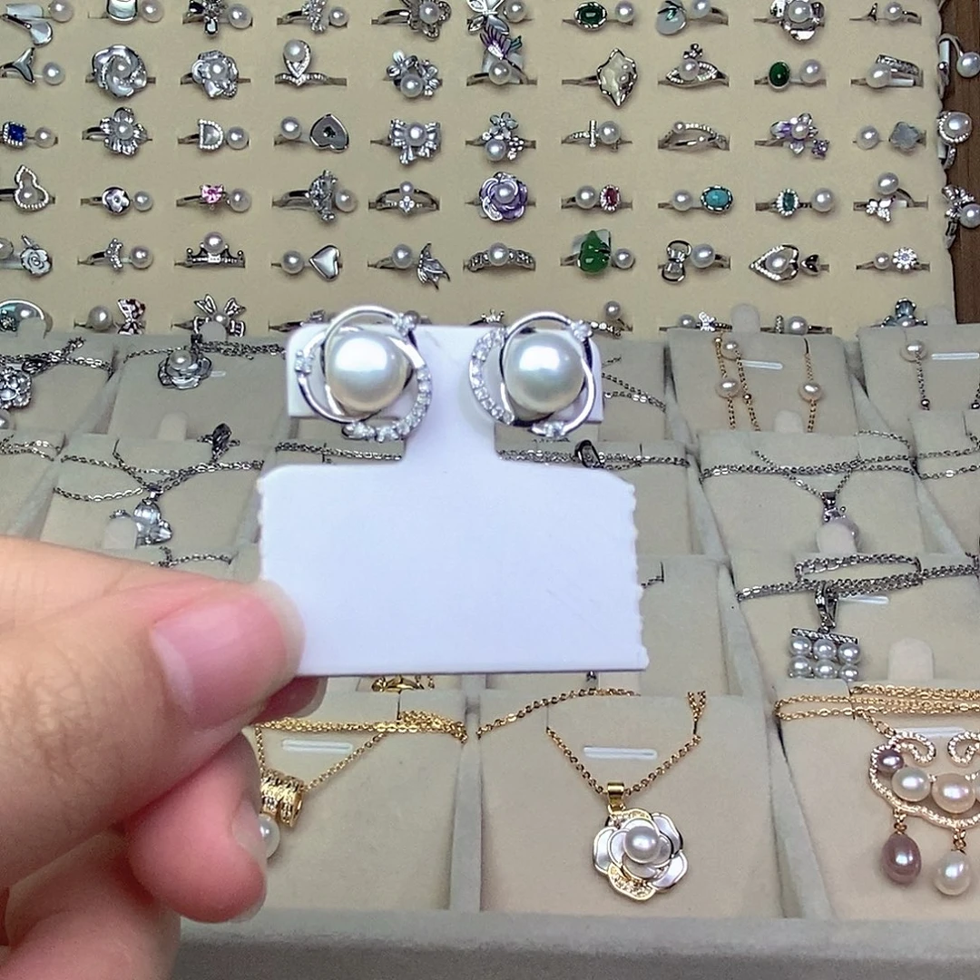 银S925镶嵌耳饰淡水珍珠