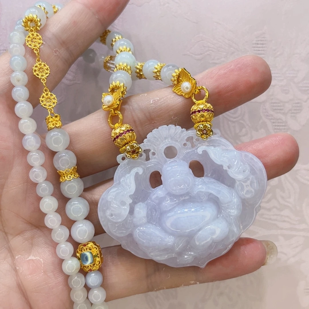 翡翠合金吊坠(赠链)代编织