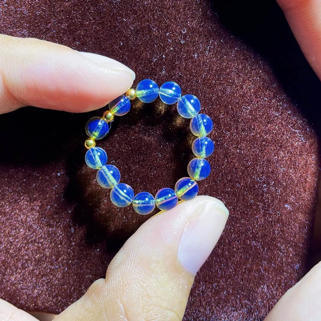 蓝珀裸石未镶嵌指环