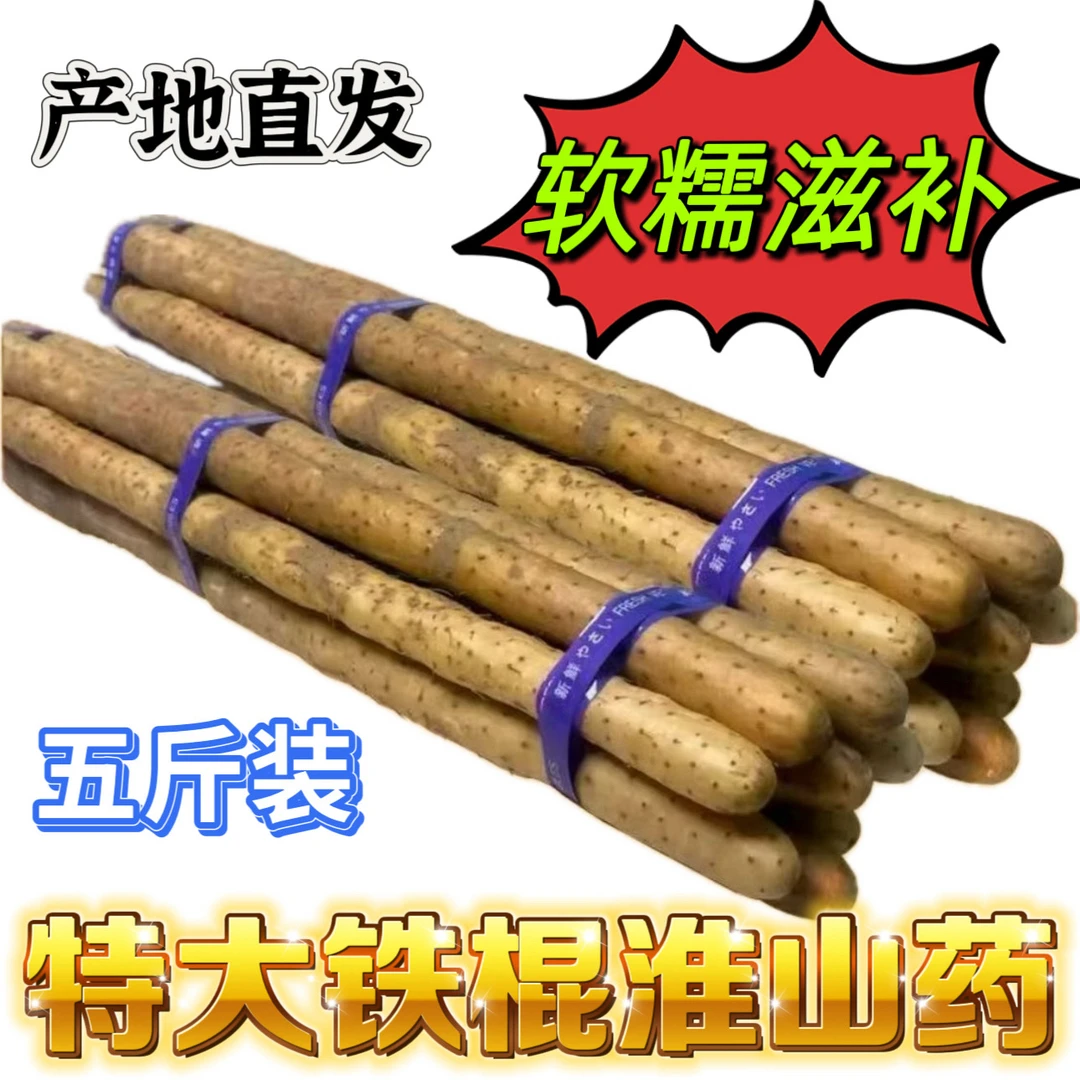 【粉糯滋补】现挖正宗特大铁棍山药甜糯蔬菜河南温县滋补白玉淮山药