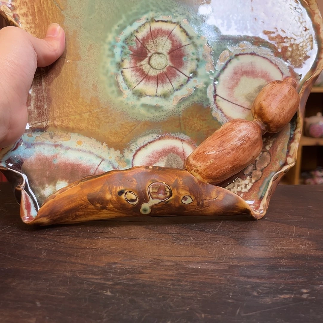 柴烧手工手绘陶瓷