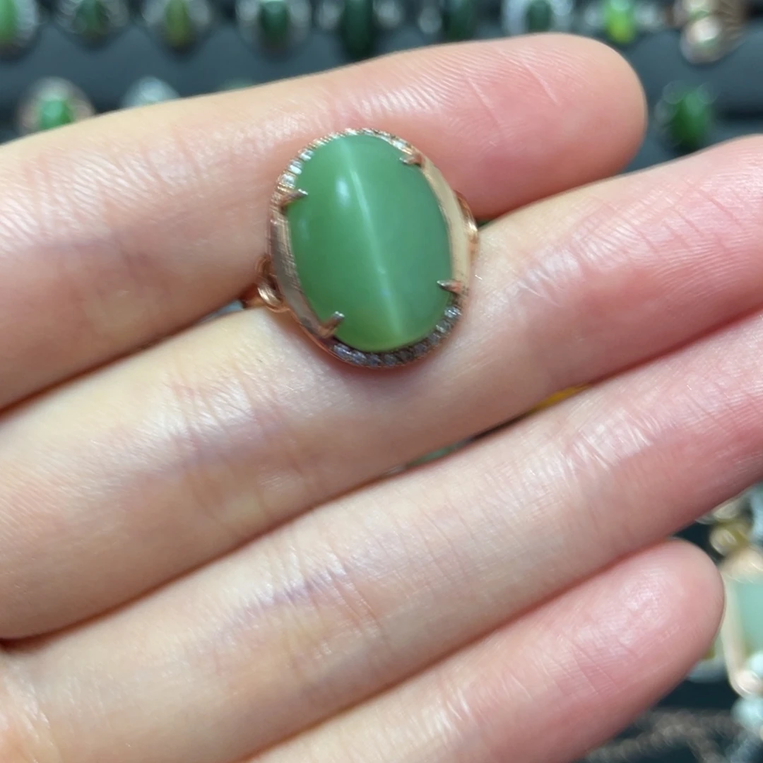 和田玉（碧玉）银S925镶嵌吊坠(不含链)