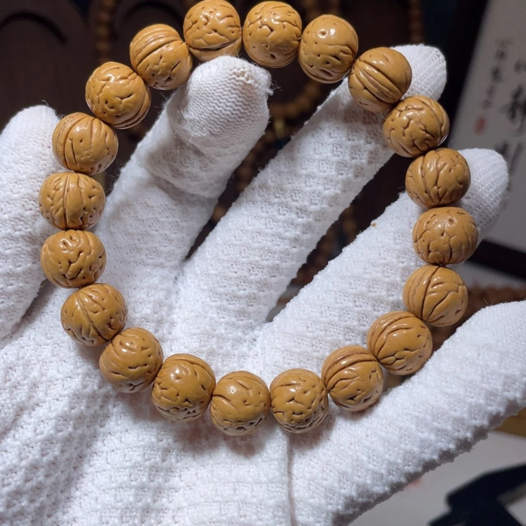 桃核手串东北野生面包矮壮1.3左右圆皮原色