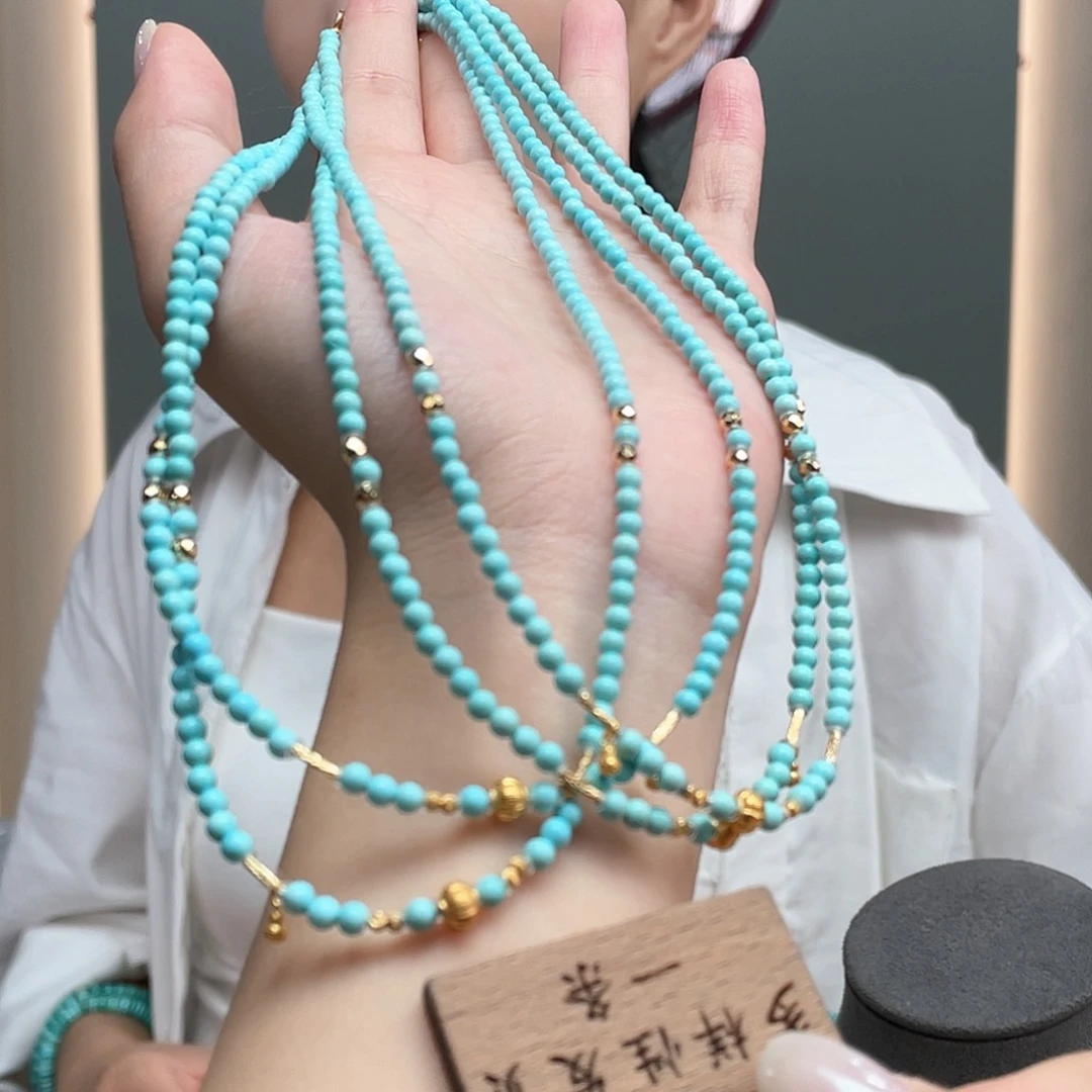 绿松石18K金镶嵌颈饰