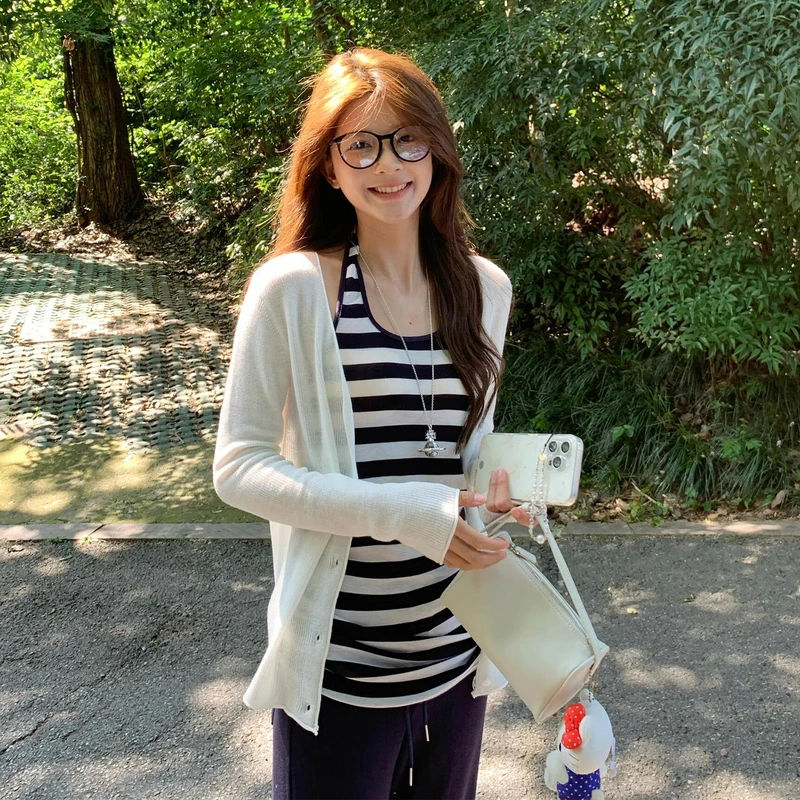 独特超好看外套针织上衣外搭夏季女装2025新款薄款长袖防晒衣开衫